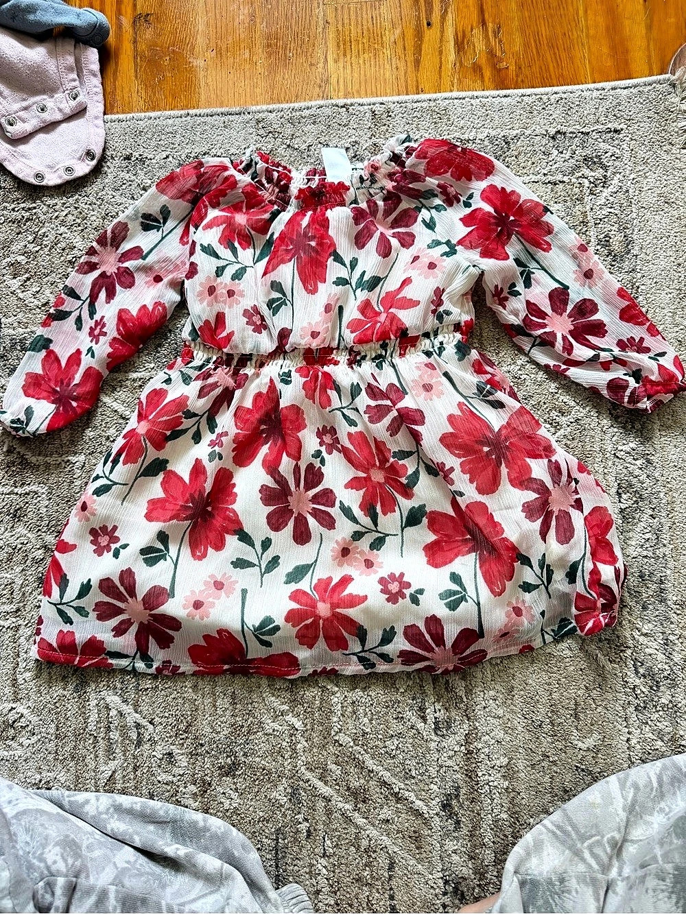 Carter's Girls Floral Dress Pink & Red Size 12M